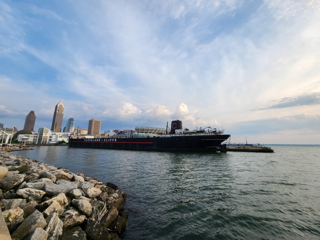 Historic freighter William G. Mather, part of the Great Lakes Science Center (also home to the NASA Glenn Visitor Center – one of only 11 NASA visitor centers in the country).